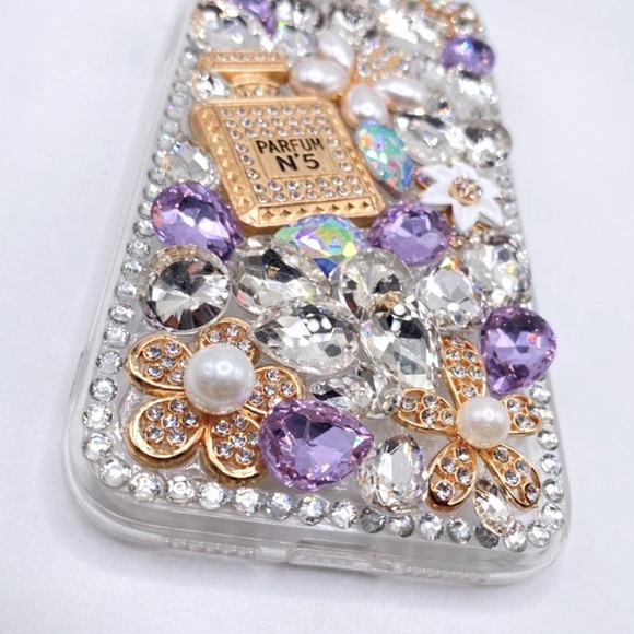 Iphone 11 12 XR 7 8 SE 2020 Clear Purple Diamond Case iPhone - Picture 3 of 3